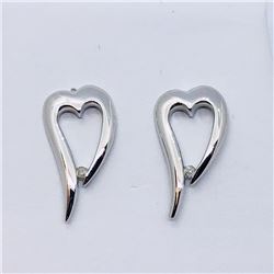 156) STERLING SILVER DIAMOND EARRINGS