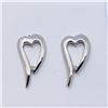 Image 1 : 156) STERLING SILVER DIAMOND EARRINGS