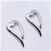 Image 2 : 156) STERLING SILVER DIAMOND EARRINGS