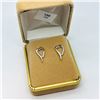 Image 3 : 156) STERLING SILVER DIAMOND EARRINGS