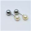 Image 1 : 158) ST. SILVER FRESHWATER PEARL 2IN1 EARRINGS