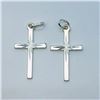 Image 1 : 159) STERLING SILVER 2 CROSS PENDANTS PENDANT
