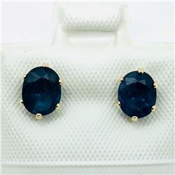161) 10K YELLOW GOLD SAPPHIRE EARRINGS
