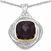 Image 1 : 164) RHODIUM PLATED SMOKEY TOPAZ PENDANT