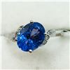 Image 1 : 165) 10K WHITE GOLD TANZANITE & DIAMOND RING