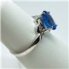 Image 3 : 165) 10K WHITE GOLD TANZANITE & DIAMOND RING