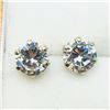 Image 1 : 166) 10K YELLOW GOLD CUBIC ZIRCONIA EARRINGS