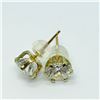 Image 3 : 166) 10K YELLOW GOLD CUBIC ZIRCONIA EARRINGS
