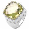 Image 3 : 168) RHODIUM PLATED LEMON TOPAZ RING