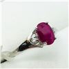 Image 2 : 171) 10K WHITE GOLD RUBY & DIAMOND RING