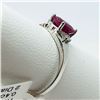 Image 3 : 171) 10K WHITE GOLD RUBY & DIAMOND RING