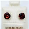 Image 1 : 173) STERLING SILVER GARNET EARRINGS