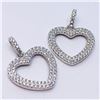 Image 2 : 177) STERLING SILVER CZ 2 HEART PENDANT