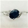 Image 1 : 178) 10K WHITE GOLD SAPPHIRE & DIAMOND RING