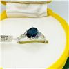 Image 4 : 178) 10K WHITE GOLD SAPPHIRE & DIAMOND RING