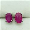 Image 1 : 182) STERLING SILVER RUBY STUD EARRINGS