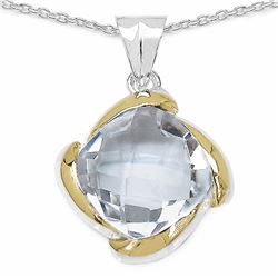 184) RHODIUM PLATED CRYSTAL PENDANT