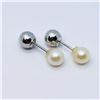 Image 1 : 186) ST. SILVER FRESHWATER PEARL 2IN1 EARRINGS