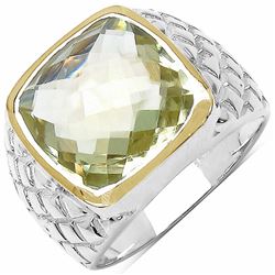 194) RHODIUM PLATED LEMON TOPAZ RING