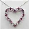 Image 1 : 195) STERLING SILVER SAPPHIRE & CZ NECKLACE