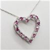 Image 3 : 195) STERLING SILVER SAPPHIRE & CZ NECKLACE