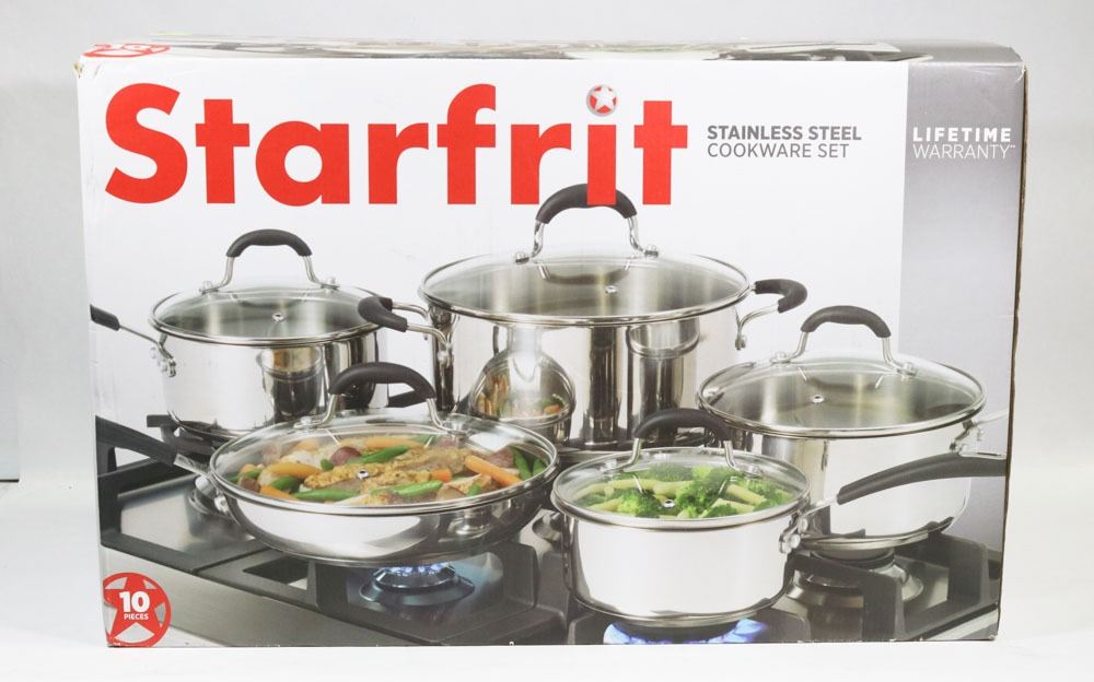 NEW IN BOX STARFRIT STAINLESS STEEL COOKWARE SET