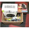Image 1 : BOX OF ELECTRONICS , HOCKEY MEMORABILIA ,