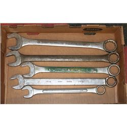 BOX W/5 LARGE SAE WRENCHES - 1 1/4 IN.,