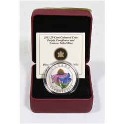 2013 RCM 25 CENT COLORED COIN PURPLE CONEFLOWER