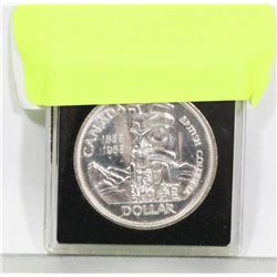 1858-1958 BRITISH COLUMBIA ONE DOLLAR COIN.