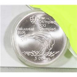 1976 MONTREAL OLYMPIC $5.00 COIN.