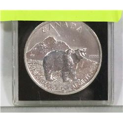 RCM 2011 CANADIAN $5 BEAR SILVER COIN.