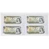 Image 1 : LOT OF FOUR 1973 CANADIAN $1.00 BANKNOTES.