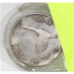 1867-1967 CANADIAN SILVER DOLLAR COIN