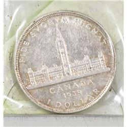 1939 CANADIAN SILVER DOLLAR COIN