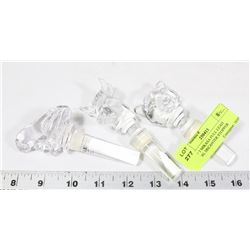 LOT OF 3 MIKASA FULL LEAD CRYSTAL DECANTER STOPPER