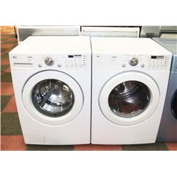 LG WHITE WASHER & DRYER SET, 27"X27.5"X39"