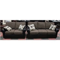 AB 3035 NEW FABRIC AND LEATHERETTE 80" SOFA W/