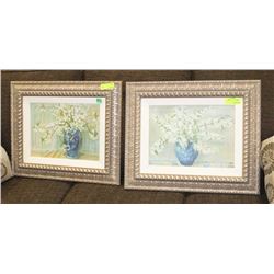 PAIR OF FRAMED FLORAL PICTURES