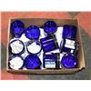Image 1 : BOX OF BLUE GLASS NOXZEMA JARS