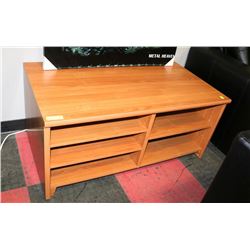 WOOD SHELVING UNIT, 43"X24"X19"