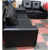 Image 1 : NEW BLACK LEATHERETTE 85" SOFA WITH 61"  LOVE SEAT