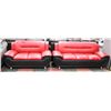 Image 1 : NEW GUINESS BLACK AND RED LEATHERETTE 76" SOFA