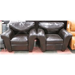 PAIR OF SHOWHOME BLACK LEATHERETTE SOFA CHAIRS