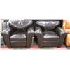 Image 1 : PAIR OF SHOWHOME BLACK LEATHERETTE SOFA CHAIRS