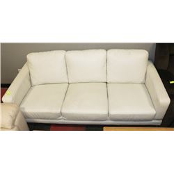 WHITE LEATHERETTE 74" SOFA