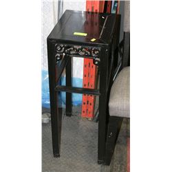 BLACK WOOD ORNATE HALL STAND