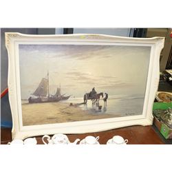 OIL ON CANVAS SHIP PICTURE