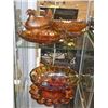 Image 1 : 6PCS AMBER CARNIVAL GLASS