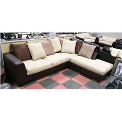 NEW MICROFIBRE MULTITONE SECTIONAL, 91"X119"